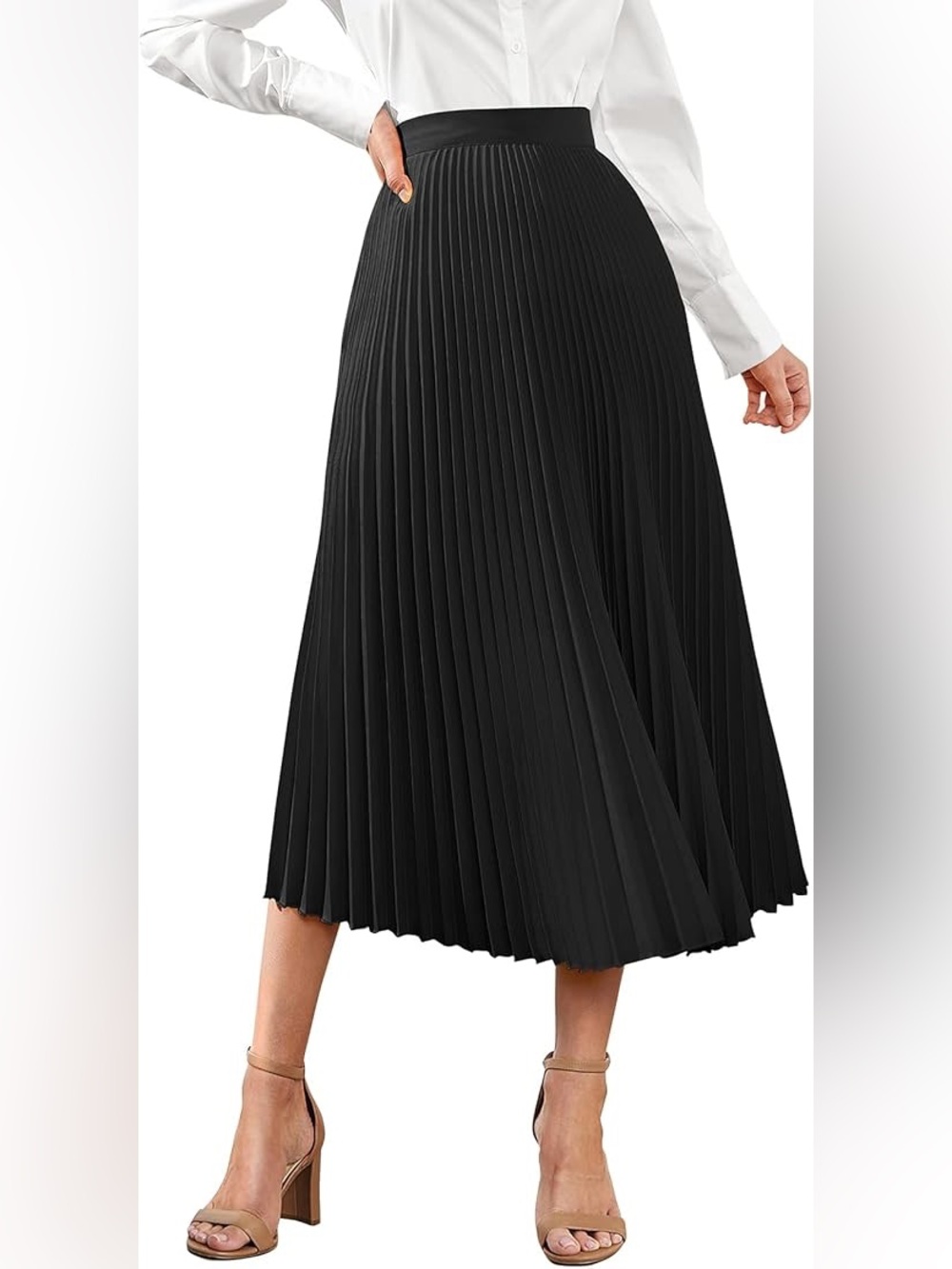 Zara satin pleated skirt medium